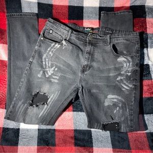 Switch Remarkable Mens Size 36x32 Black Jeans Slim Taper Fit Cut Denim Stretch